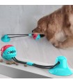 Кучешка играчка - топка с въже и вендуза
