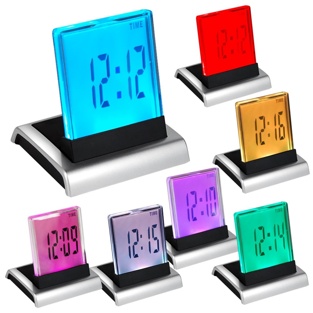 Светещ настолен LED часовник със 7 цвята