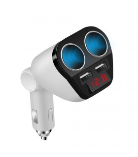 Волтметър и USB зарядно за автомобилна запалка с 2 гнезда
