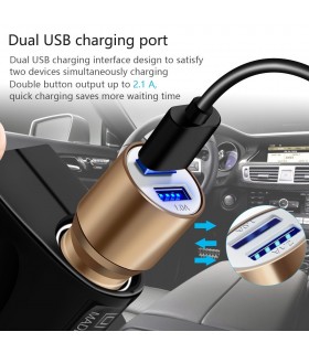 USB адаптер с метален корпус за зареждане в кола