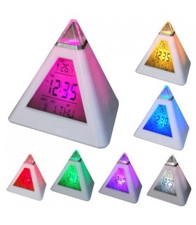 LED часовник пирамида 7 цвята на светлините