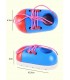 Малки дървени обувки с връзки за връзване - комплект 2 броя