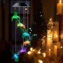 Соларни вятърни камбанки звънчета с цветни LED светлини - колибри