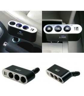 Разклонител за запалка за автомобил 3бр + USB