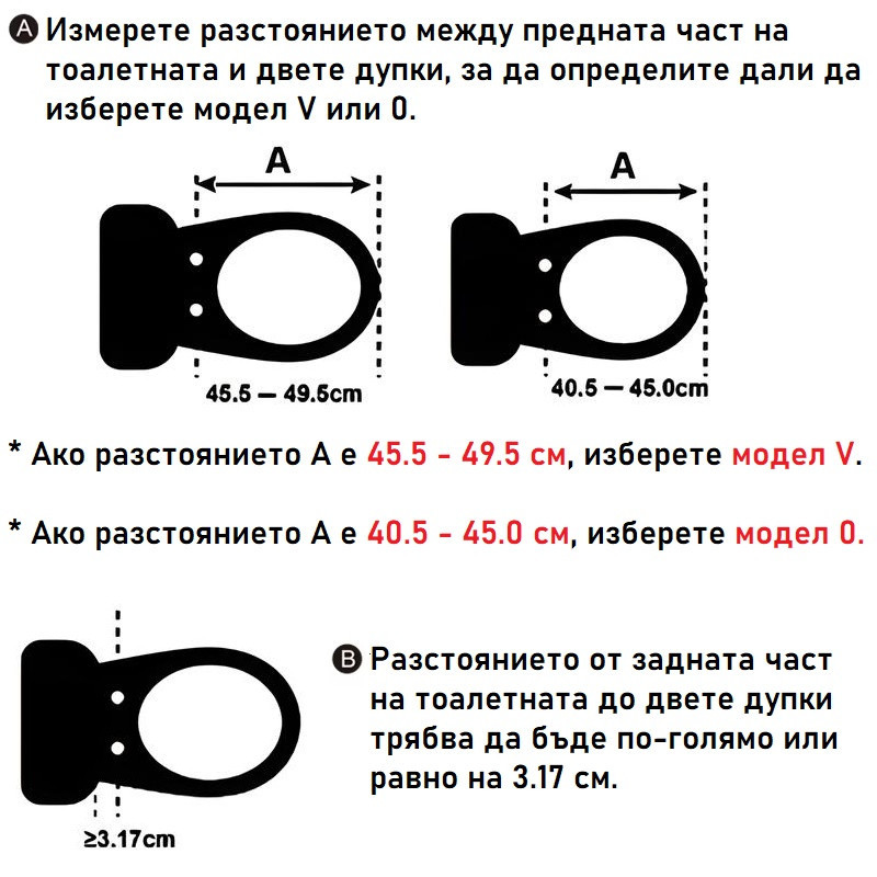 Капак биде за тоалетна чиния V-Образна