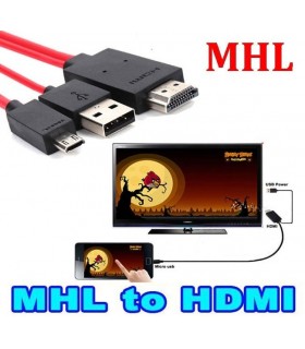 MHL Кабел micro USB към HDMI + Micro USB