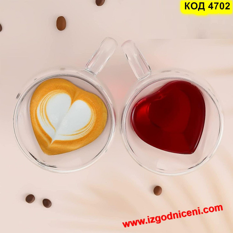 Двустенни Чаши Сърце | Перфектният Романтичен Подарък