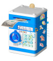 MoneyGuard Kids – Електронна детска касичка със сейф, LED ефекти и автоматично прибиране, син