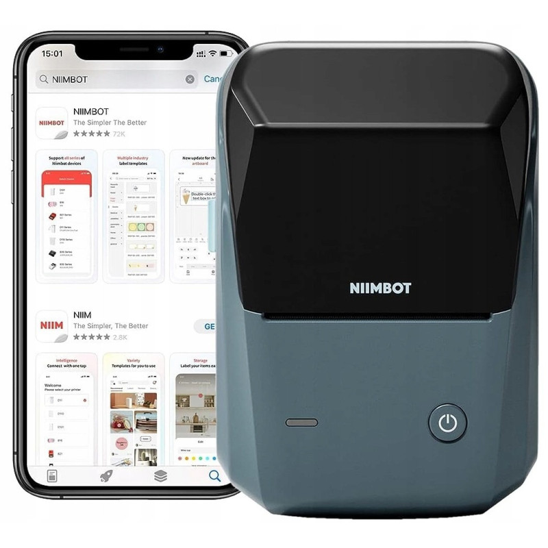 Niimbot B1: Мобилен Термо Принтер за Етикети и Баркодове – Bluetooth, Без Мастило (20-50мм)