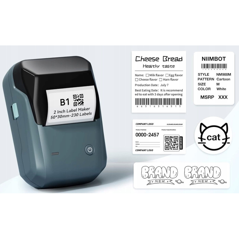 Niimbot B1: Мобилен Термо Принтер за Етикети и Баркодове – Bluetooth, Без Мастило (20-50мм)