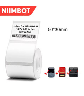 Термо етикети Niimbot 50x30 мм – бели самозалепващи етикети за B1 / B21 / B3S (230 бр.)