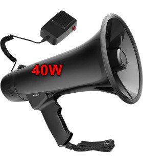 Професионален мегафон 40W с трубка, Bluetooth и запис | До 1000 м