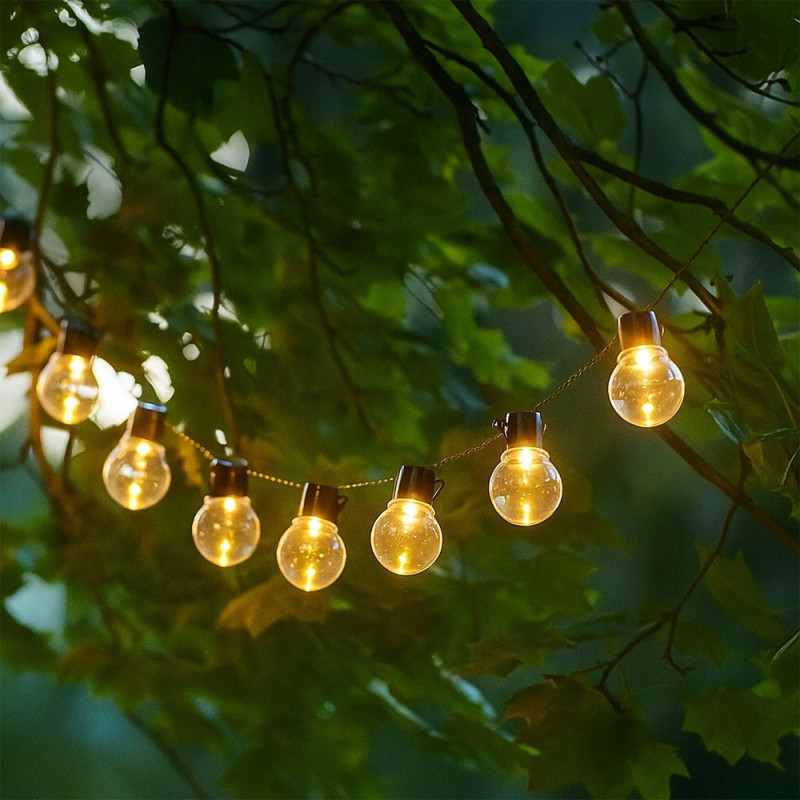 Светещ гирлянд с крушки за открито на 220V – 10 метра, 40 LED крушки