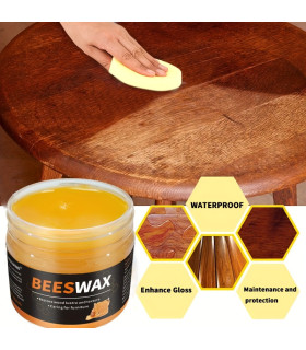 Вакса от пчелен восък за полиране и реставрация на дърво Bee Wax + Подарък Гъбичка