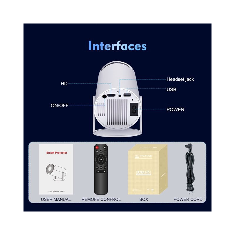 Мини Smart Проектор с Android 11, WiFi и Bluetooth HY300 Pro