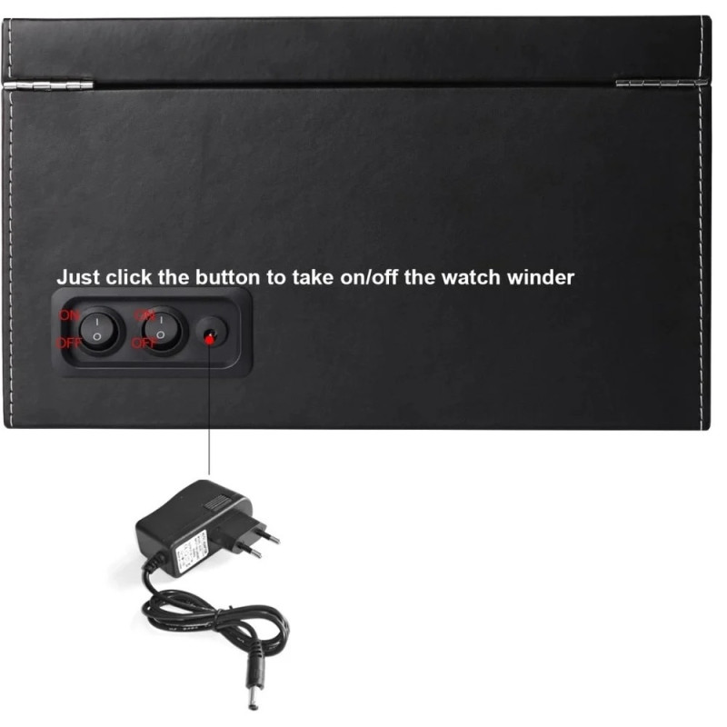 Автоматична кутия за часовници Watch Winder за 4+6 часовника, ЕКО КОЖА, ЧЕРНО+БЕЖОВО