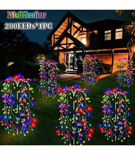 Соларна Градинска Лампа Водопад с 200 LED и RGB Светлина