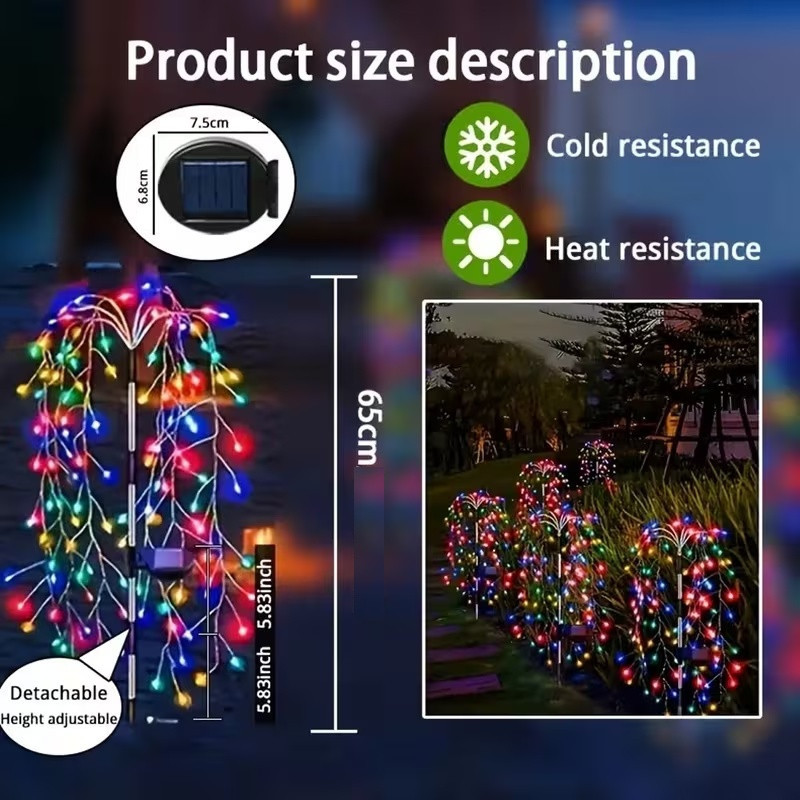 Соларна Градинска Лампа Водопад с 200 LED и RGB Светлина