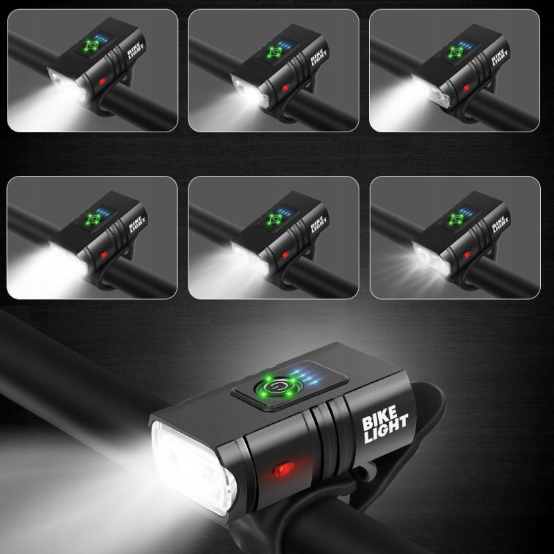 Комплект фар за велосипед със стоп, 1200mAh T6