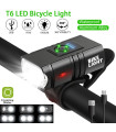LED комплект за велосипед с преден фар T6 и USB стоп