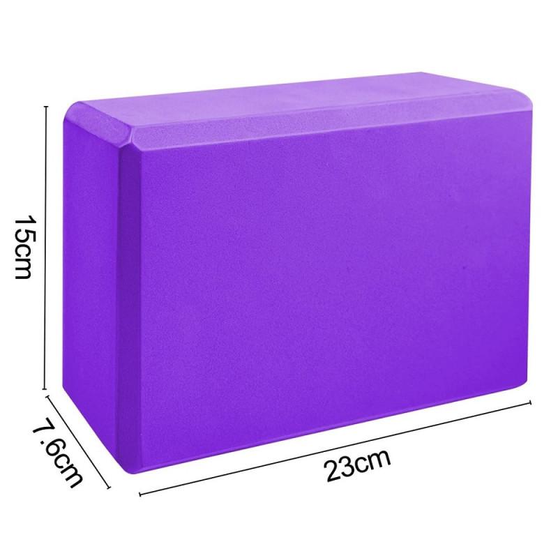 Лилаво йога блокче от EVA пяна 23x15x7.5 см