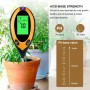 4 в 1 Цифров измервателен уред за измерване на на почвата, Температура, Влажност, pH, интезитет на светлина