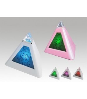 Настолен LED Часовник - Светеща Пирамида