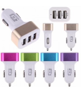 Троен USB разклонител за запалка в колата