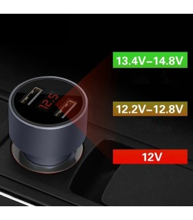 Зарядно за кола с USB и волтметър