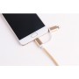 Комбиниран текстилен USB кабел за зареждане на Android и Iphone 1м